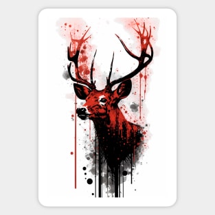 Buck Deer Ink Painting Sticker